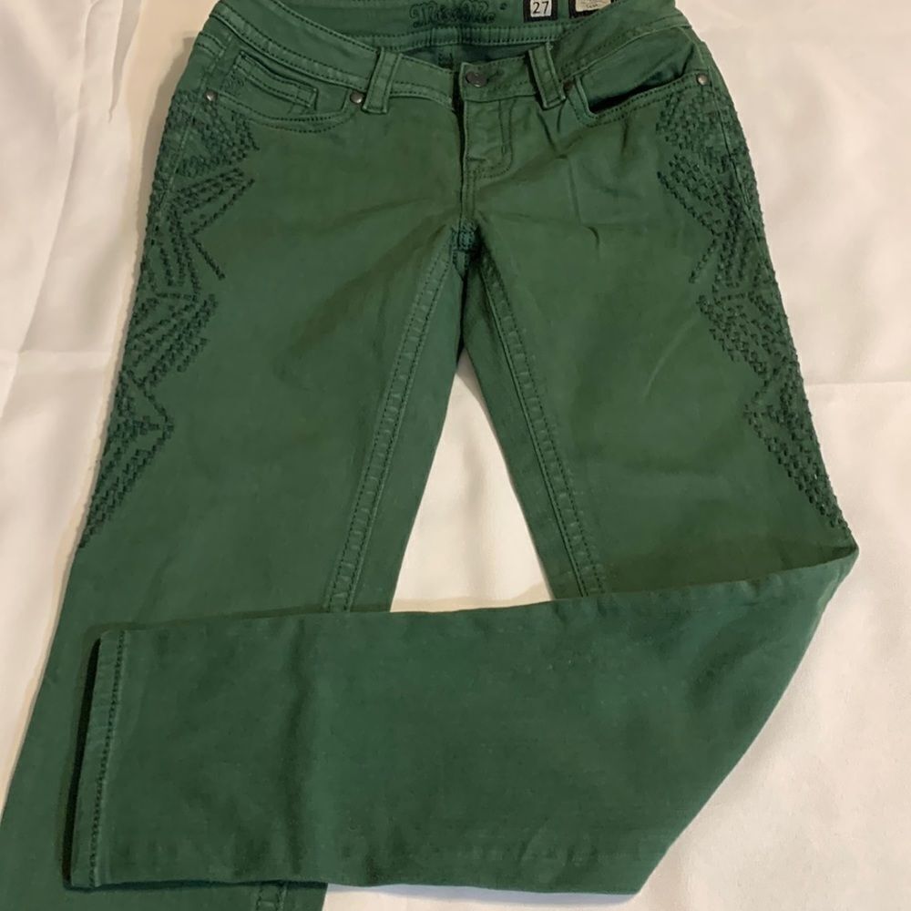 Miss Me Size 27 Mid Rise Skinny Jeans Hunter Green
